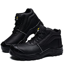 Load image into Gallery viewer, DRKA Water Resistant Steel Toe Work Boots For Men,6'' EH-Rated Safety Boots(19977-blk-43)