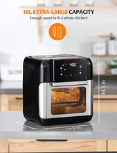 Load image into Gallery viewer, Innsky Air Fryer, 10.6-Quarts Air Oven, Rotisserie Oven, 1500W Electric Air Fryer Oven with LED Digital Touchscreen, 10-in-1 Countertop Oven with Dehydrator & Rotisserie, 6 Accessories & 32+ Recipes