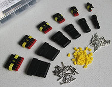 Load image into Gallery viewer, IEUYO 1/2/3/4/5/6 Pin Way Waterproof Electrical Connector kit 1.5mm Series Terminals Water Resistend Connectors Quick Locking Wire Harness Sockets 6sizes/12sets