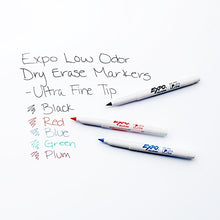 Load image into Gallery viewer, EXPO 1871774 Low-Odor Dry Erase Markers, Ultra Fine Tip, Black, 4 Count (Pack of 1)
