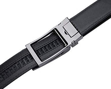 Load image into Gallery viewer, Men's Comfort Genuine Leather Ratchet Dress Belt with Automatic Click Buckle (Suit Pant Size 28"-44", Style 1 -Black)