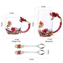 Load image into Gallery viewer, Glass Tea Cup Coffee Mugs & Gifts for Women with Spoon Beautiful Rose Flower Butterfly Glass