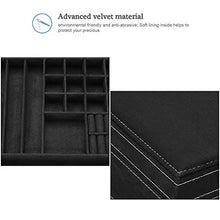 Load image into Gallery viewer, ProCase Jewelry Box Organizer for Women Girls, Two Layer Jewelry Display Storage Holder Case for Necklace Earrings Bracelets Rings Watches -Black