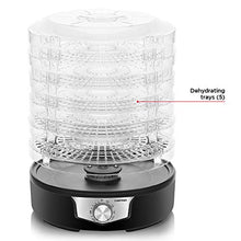Load image into Gallery viewer, Chefman 5-Tray Food Dehydrator, 11.4-Inch Transparent Trays, Adjustable Temperature Control, Easily Create Dried Snacks For The Family, Prepare Fruits, Jerky, Vegetables, Meats, & Herbs