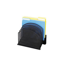 Load image into Gallery viewer, Safco Products Onyx Mesh 3 Sorter/3 Tray Desktop Organizer 3254BL, Black Powder Coat Finish, Durable Steel Mesh Construction