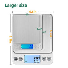 Load image into Gallery viewer, KUBEI Upgraded Larger Size Digital Food Scale Weight Grams and OZ, 5kg/0.1g Kitchen Scale for Cooking Baking, High Precision Electronic Scale with LCD Display