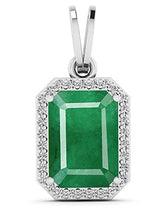 Load image into Gallery viewer, LMDPRAJAPATIS original 10X15MM Zambian Emerald Panna Jwelery Pendant for 925 Sterling Silver with Stemp Gifted Pendant