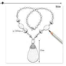 Load image into Gallery viewer, Boho Turquoise Long Beaded Necklace For Women Vintage Ethnic Alloy Pendant Jewelry (Turquoise Long Necklace)