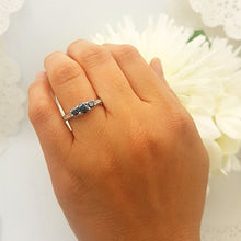 Load image into Gallery viewer, Dazzlingrock Collection 1.00 Carat (ctw) 14k Round White And Blue Diamond 3 Stone Ladies Bridal Engagement Ring 1 CT, White Gold, Size 7