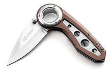 Load image into Gallery viewer, Ideale Outdoor Stainless Steel Knife Folding Blade Pocket Knife Aluminium Handle Brown Knife Hunting Survival Knife Portable Ring Grip Camping Tactical Fishing Knife Accessories EDC Tools Men's Gift
