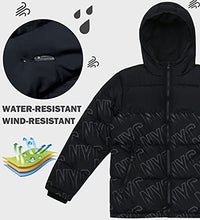 Load image into Gallery viewer, maoo garden Boys Winter Coat Fake Down Puffer Jacket Fleece Lined Heavyweight Water Resistant Windbreaker Black 3-4Y