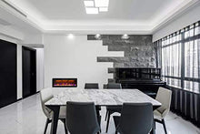 Load image into Gallery viewer, Mystflame 50 inch Electric Fireplace - Ultra Slim Frame - in Wall Recessed & Wall Mounted - Multicolor Flame - Log & Crystal Hearth - 1500/750 Watt Heater - Remote Control & Touch Screen - Timer