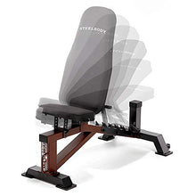 Load image into Gallery viewer, Steelbody Deluxe 6 Position Utility Weight Bench for Weightlifting and Strength Training STB-10105, Black-Brown