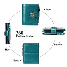Load image into Gallery viewer, SENDEFN Small Womens Wallet Leather Bifold Card Holder RFID Blocking with Zipper Coin Pocket