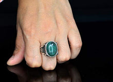 Load image into Gallery viewer, 925 Sterling Silver Mens Ring, Natural Bloodstone Gemstone, (similar to stone will be sent) Free Express Shipping