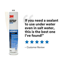 Load image into Gallery viewer, 3M Marine Adhesive Sealant 5200 (06504) Permanent Bonding and Sealing for Boats and RVs Above and Below the Waterline Waterproof Repair, Black, 10 fl oz Cartridge
