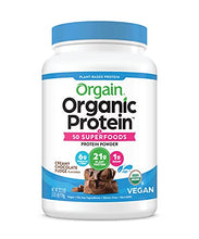 Load image into Gallery viewer, Orgain Organic Protein + Superfoods Powder, Creamy Chocolate Fudge - 21g of Protein, Vegan, Plant Based, 6g of Fiber, No Dairy, Gluten, Soy or Added Sugar, Non-GMO, 2.02 Lb