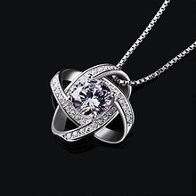 Load image into Gallery viewer, B.Catcher Silver Necklace Womens 925 Silver Cubic Zirconia Pendant Gemini Necklace