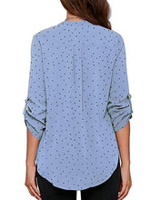 Load image into Gallery viewer, roswear Women's Long Sleeve Professional Work Blouse Shirt Baby Blue M