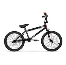 Load image into Gallery viewer, Experiment with Tricks Ride to Meet Up with Friends 20 inch Hyper Spinner Gloss Black with Red Accent BMX Bike