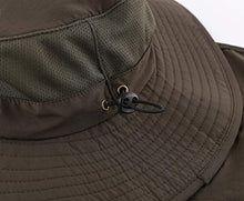 Load image into Gallery viewer, Home Prefer Outdoor UPF50+ Mesh Sun Hat Wide Brim Fishing Hat with Neck Flap (Army Green)