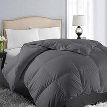 Load image into Gallery viewer, EASELAND All Season Oversized Queen Soft Quilted Down Alternative Comforter Hotel Collection Reversible Duvet Insert with Corner Tabs,Winter Warm Fluffy Hypoallergenic,Dark Grey,98 by 98 Inches