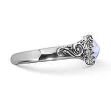 Load image into Gallery viewer, Carolyn Pollack Sterling Silver Blue Lace Agate Gemstone Scroll and Floral Filigree Cuff Bracelet Size Medium