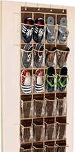 Load image into Gallery viewer, 24 Pockets - SimpleHouseware Crystal Clear Over The Door Hanging Shoe Organizer, Brown