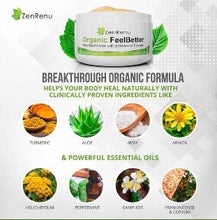 Load image into Gallery viewer, Organic Pain Relief Cream by ZenRenu - MSM Turmeric Arnica, Helichrysum | Made in USA - Muscles, Joints, Back, Neck & Skin Conditions
