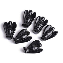 Load image into Gallery viewer, AMOYSTONE Angel Obsidian Gemstone Rock Crystals Pocket Guardian Angel Healing Statues 6PCS 1.5" Black