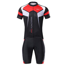 Load image into Gallery viewer, Lixada Men's Cycling Jersey Set Bicycle Short Sleeve Set Quick-Dry Breathable Shirt+3D Cushion Shorts Padded Pants