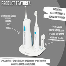 Load image into Gallery viewer, ToiletTree Products Poseidon Oral Irrigator and Sonic Toothbrush Inductive Charging Combo Set, Multiple Users, Rechargeable