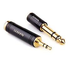Load image into Gallery viewer, NANYI 1/4 Inch - 1/8 Inch Stereo Headphone Adapter Cables Connector, Upgrade 3.5mm - 6.35mm Jack Stereo Socket Female to Jack Stereo Plug Male for Headphone, Amp Adapte, Black 1-1 Pack