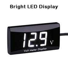 Load image into Gallery viewer, DC 12V Car Digital Voltmeter Gauge - AIMILAR LED Display Voltage Volt Meter for Car Motorcycle (White)