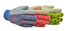 Load image into Gallery viewer, G & F Products 1852-3 Women Soft Jersey Garden Gloves, Women Work Gloves, 3-Pairs Green/Pink/Blue per Pack