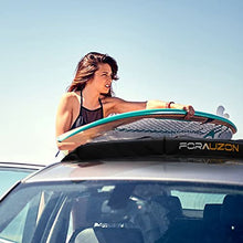 Load image into Gallery viewer, Forauzon Universal Car Soft Roof Rack Pads, Cargo Rack System for Kayak /Surfboard/ SUP/ Canoe with 2 Buckle Tie Down Straps, 2 Tie Down Ropes, 2 Quick Loop Straps, 2 Hood Loop Straps and Storage Bag