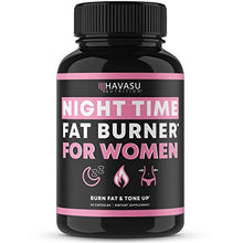 Load image into Gallery viewer, Havasu Nutrition Night Time Fat Burner for Women | Sleep Aid, Appetite Suppressant, and Metabolism Booster for Detox & Cleanse | Healthier Weight Loss | 60 Vegetarian Weight Loss Pills for Women