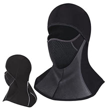 Load image into Gallery viewer, Balaclava for Men, Black Windproof Full Face Covering Bike Motorcycle Ski Balaclavas, Thermal Fleece Liner Multifunctional Headwear Neck Warmer Scarf Mens Winter Hat Skiing Cycling Snood