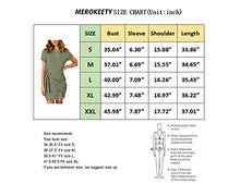 Load image into Gallery viewer, MEROKEETY Women's 2021 Fashion Ruched Tunic Dress Short Sleeve Tie Waist Bodycon Short Dress Lightgrey
