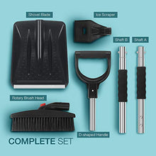 Load image into Gallery viewer, multifun Snow Shovel Kit, 3-in-1 Snow Shovel with Ice Scraper and Snow Brush, 3 Piece Collapsible Design Portable Emergency Snow Shovel Set for Car Truck Camping and Other Outdoor Activities
