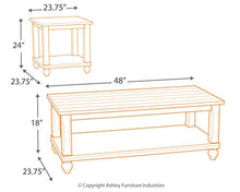 Load image into Gallery viewer, Signature Design by Ashley - Cloudhurst Contemporary 3-Piece Table Set - Includes Cocktail Table & Two End Tables, White Wash Wood