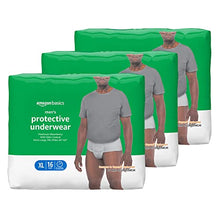 Load image into Gallery viewer, Amazon Basics Incontinence Underwear for Men, Maximum Absorbency, Extra Large, 48 Count, 3 Packs of 16 (Previously Solimo)