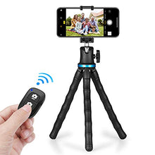 Load image into Gallery viewer, Phone Tripod, UBeesize 12 Inch Flexible Cell Phone Tripod Stand Holder with Wireless Remote Shutter & Universal Phone Mount, Compatible with iPhone/Android/DSLR/GoPro Camera