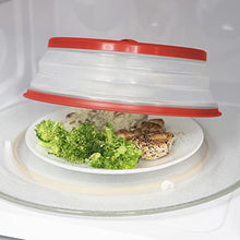 Load image into Gallery viewer, Tovolo Vented Collapsible Microwave Food Cover With Easy Grip Handle, Dishwasher-Safe, BPA-Free Silicone & Plastic, 10.5" Round, Red