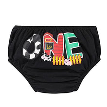 Load image into Gallery viewer, Farm Animals 1st Birthday Outfit Boys Baby Cake Smash Bowtie Romper Suspenders Diaper Covers Shorts First Cow Theme Farm Birthday Party Supplies Decorations for Photo Shoot Black 12-18 Months