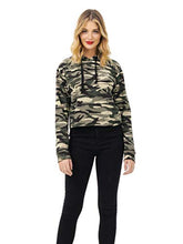Load image into Gallery viewer, MakeMeChic Women's Long Sleeve Casual Printed Sweatshirt Crop Top Hoodies Camo XL