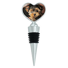 Load image into Gallery viewer, Yorkie Yorkshire Terrier Puppy Dog in Briefcase Trunk Suitcase Heart Love Wine Bottle Stopper
