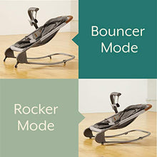 Load image into Gallery viewer, born free KOVA Baby Bouncer - Baby Rocker with Two Modes of Use, Removable Toys and Compact Fold for Storage or Travel - Easy to Clean, Machine Washable Fabrics, Grey