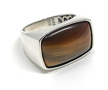 Load image into Gallery viewer, KAR 925K Stamped Sterling Silver Tiger Eye Men's Ring K3K (8)