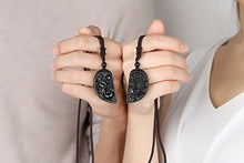 Load image into Gallery viewer, COAI His and Hers Dragon and Phoenix Black Obsidian Stone Pendant Necklace for Couples